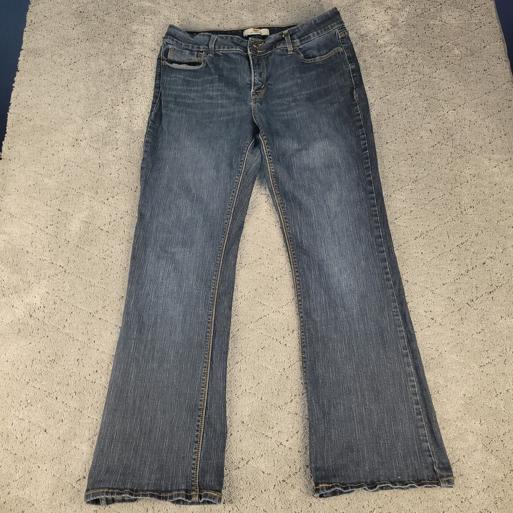 Levis Jeans Womens 16M Blue 526 Slender Boot Mid Rise Bootcut Dark Wash Stretch